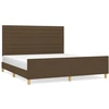 Image de vidaXL Cadre de lit sans matelas brun foncé 160x200 cm Tissu