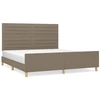 Image de vidaXL Cadre de lit sans matelas Taupe 160x200 cm Tissu