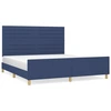 Image de vidaXL Cadre de lit sans matelas bleu 160x200 cm Tissu