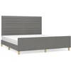 Image de vidaXL Cadre de lit sans matelas gris foncé 180x200 cm Tissu