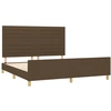 Image de vidaXL Cadre de lit sans matelas brun foncé 180x200 cm Tissu