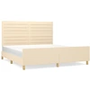 Image de vidaXL Cadre de lit sans matelas Crème 180x200 cm Tissu