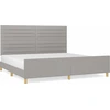 Image de vidaXL Cadre de lit sans matelas gris clair 200x200 cm Tissu