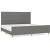 Image de vidaXL Cadre de lit sans matelas gris foncé 200x200 cm Tissu