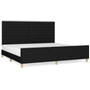 Image de vidaXL Cadre de lit sans matelas noir 200x200 cm Tissu