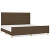 Image de vidaXL Cadre de lit sans matelas brun foncé 200x200 cm Tissu