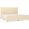 Image de vidaXL Cadre de lit sans matelas Crème 200x200 cm Tissu