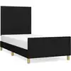 Image de vidaXL Cadre de lit sans matelas noir 80x200 cm Tissu