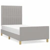 Image de vidaXL Cadre de lit sans matelas gris clair 90x190 cm Tissu