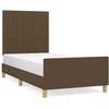 Image de vidaXL Cadre de lit sans matelas brun foncé 90x190 cm Tissu