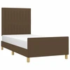 Image de vidaXL Cadre de lit sans matelas brun foncé 90x200 cm Tissu