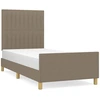 Image de vidaXL Cadre de lit sans matelas Taupe 90x200 cm Tissu