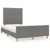 Image de vidaXL Cadre de lit sans matelas gris foncé 120x200 cm Tissu