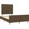 Image de vidaXL Cadre de lit sans matelas brun foncé 120x200 cm Tissu