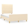 Image de vidaXL Cadre de lit sans matelas Crème 120x200 cm Tissu