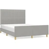 Image de vidaXL Cadre de lit sans matelas gris clair 140x190 cm Tissu