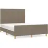 Image de vidaXL Cadre de lit sans matelas Taupe 140x190 cm Tissu