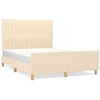 Image de vidaXL Cadre de lit sans matelas Crème 140x190 cm Tissu