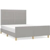 Image de vidaXL Cadre de lit sans matelas gris clair 140x200 cm Tissu