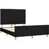 Image de vidaXL Cadre de lit sans matelas noir 140x200 cm Tissu
