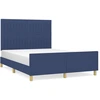 Image de vidaXL Cadre de lit sans matelas bleu 140x200 cm Tissu