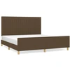 Image de vidaXL Cadre de lit sans matelas brun foncé 160x200 cm Tissu