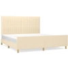 Image de vidaXL Cadre de lit sans matelas Crème 160x200 cm Tissu