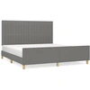 Image de vidaXL Cadre de lit sans matelas gris foncé 180x200 cm Tissu