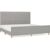 Image de vidaXL Cadre de lit sans matelas gris clair 200x200 cm Tissu