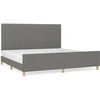 Image de vidaXL Cadre de lit sans matelas gris foncé 200x200 cm Tissu