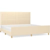 Image de vidaXL Cadre de lit sans matelas Crème 200x200 cm Tissu