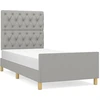 Image de vidaXL Cadre de lit sans matelas gris clair 80x200 cm Tissu