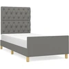 Image de vidaXL Cadre de lit sans matelas gris foncé 80x200 cm Tissu
