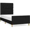 Image de vidaXL Cadre de lit sans matelas noir 80x200 cm Tissu