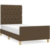 Image de vidaXL Cadre de lit sans matelas brun foncé 80x200 cm Tissu