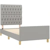 Image de vidaXL Cadre de lit sans matelas gris clair 90x190 cm Tissu