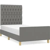 Image de vidaXL Cadre de lit sans matelas gris foncé 90x190 cm Tissu