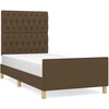 Image de vidaXL Cadre de lit sans matelas brun foncé 90x190 cm Tissu