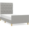 Image de vidaXL Cadre de lit sans matelas gris clair 90x200 cm Tissu