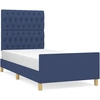 Image de vidaXL Cadre de lit sans matelas bleu 90x200 cm Tissu