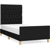 Image de vidaXL Cadre de lit sans matelas noir 100x200 cm Tissu