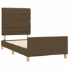 Image de vidaXL Cadre de lit sans matelas brun foncé 100x200 cm Tissu