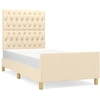 Image de vidaXL Cadre de lit sans matelas Crème 100x200 cm Tissu