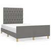 Image de vidaXL Cadre de lit sans matelas gris foncé 120x200 cm Tissu