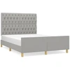 Image de vidaXL Cadre de lit sans matelas gris clair 140x190 cm Tissu