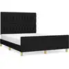 Image de vidaXL Cadre de lit sans matelas noir 140x190 cm Tissu