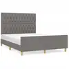 Image de vidaXL Cadre de lit sans matelas gris foncé 140x200 cm Tissu