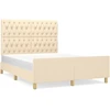 Image de vidaXL Cadre de lit sans matelas Crème 140x200 cm Tissu