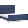 Image de vidaXL Cadre de lit sans matelas bleu 140x200 cm Tissu