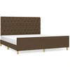 Image de vidaXL Cadre de lit sans matelas brun foncé 160x200 cm Tissu